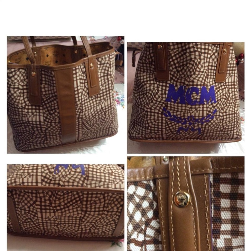 Not Available. MCM Cognac Reversible Leather Tote